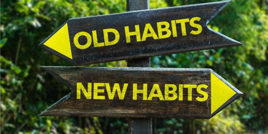 Old Habits and New Habits - street sign Illustration