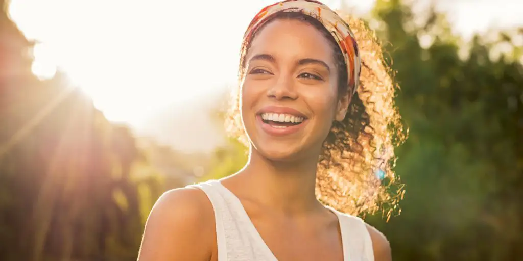 Woman smile sun light