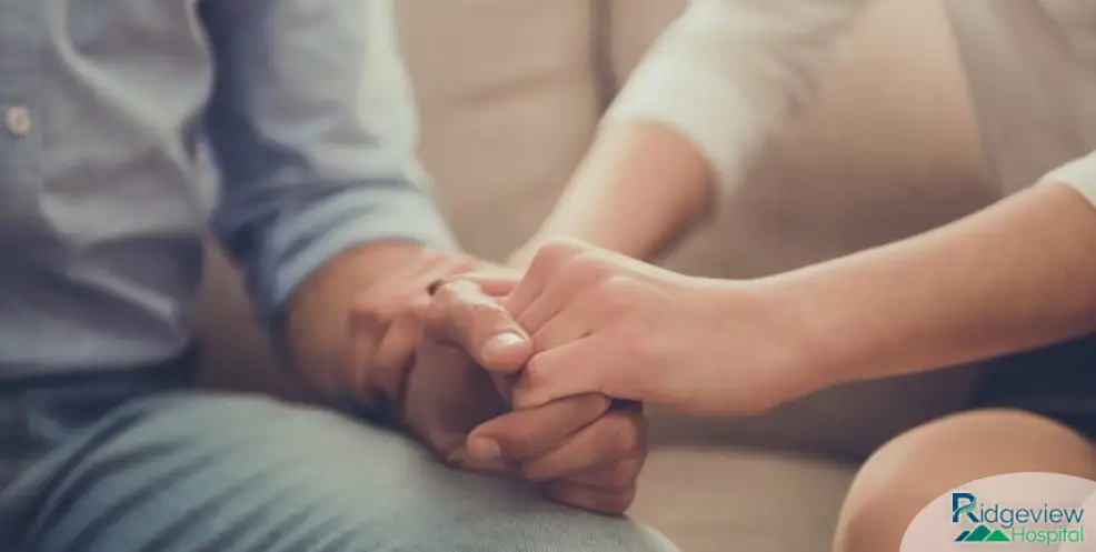 alcohol support woman holding hands - illustration