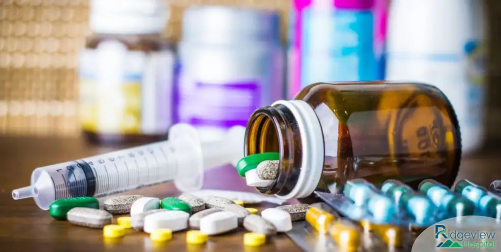 different pills on the table