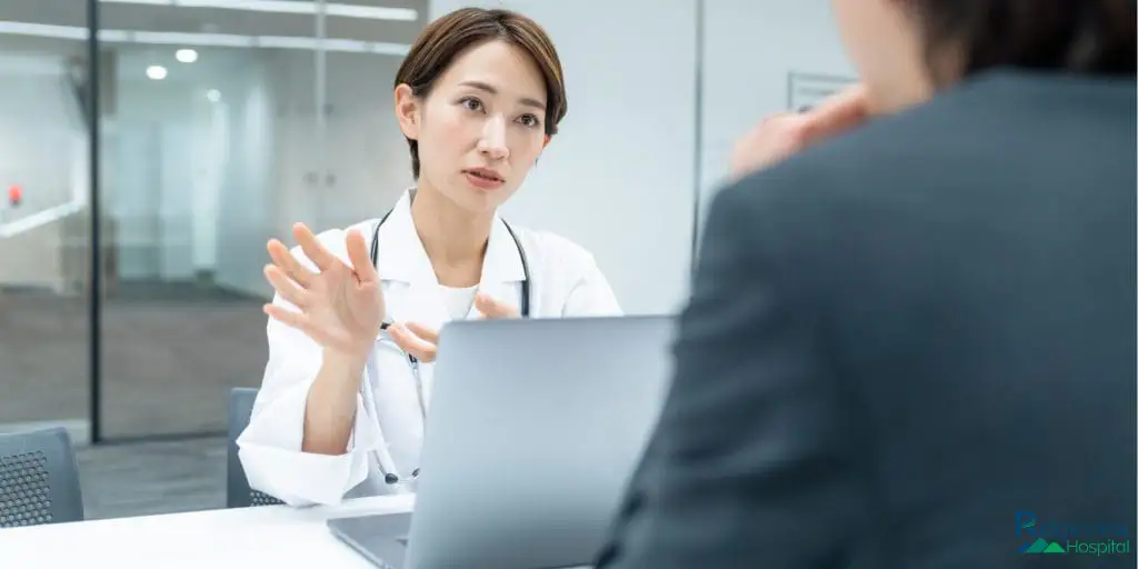 doctor talking with patient - illustration