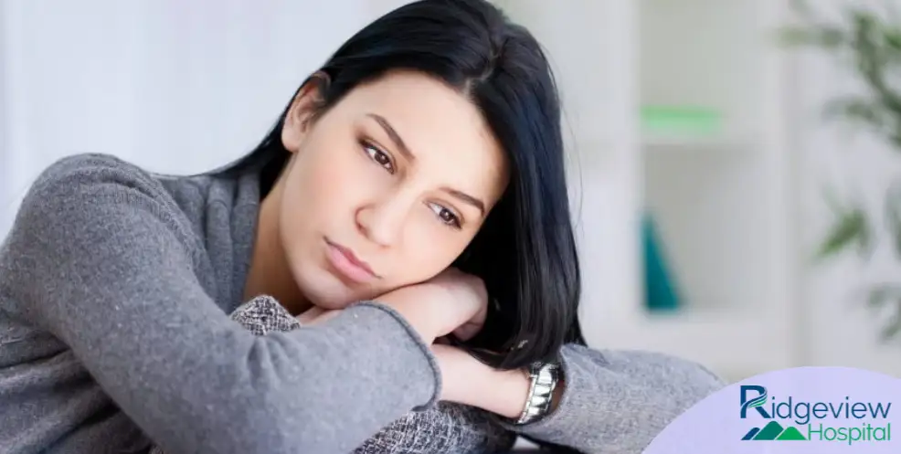 woman looking down